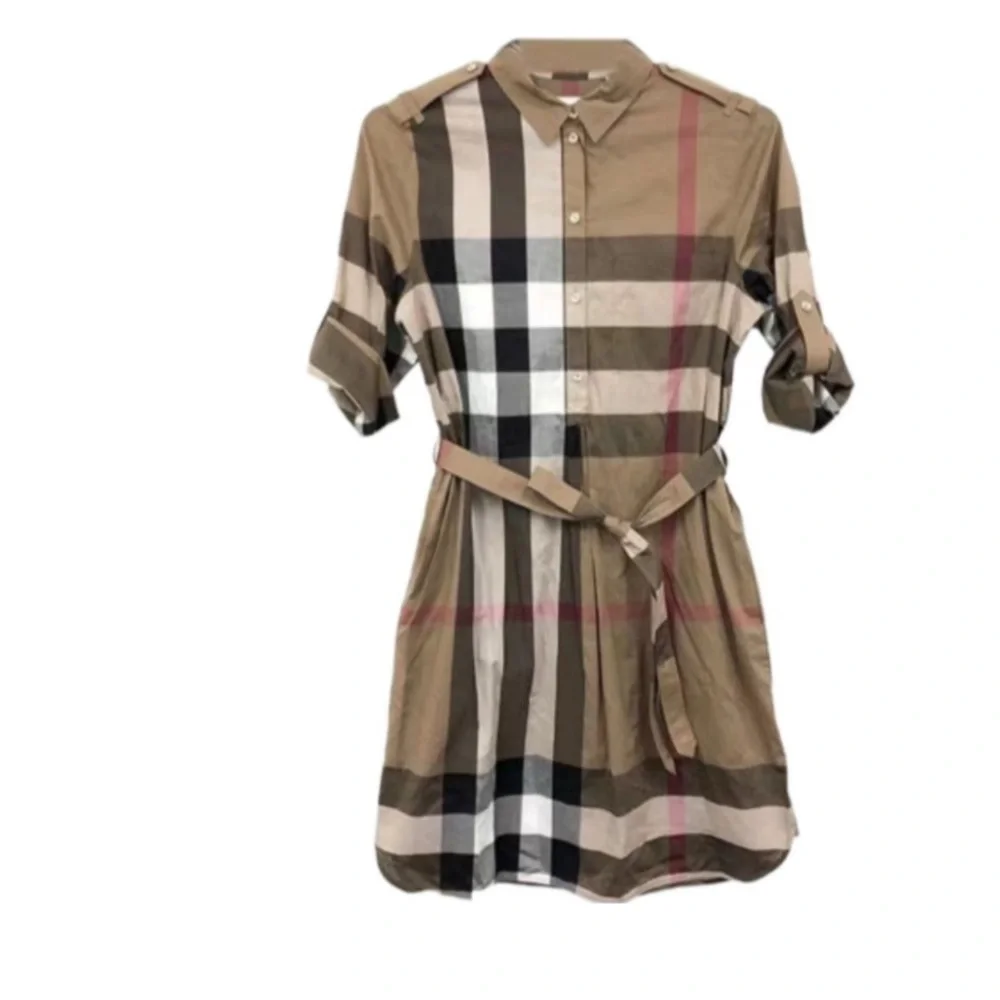 Burberry Women's Plaid Dress - Brown and Black - Picture 13 of 13